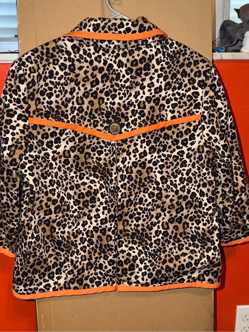 Vintage Leopard Print Jacket with Orange Trim - Picture 8 of 9
